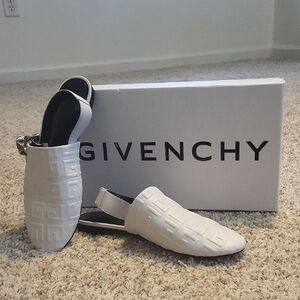 Givenchy White Embossed Slip-On Shoes